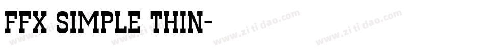 FFX Simple Thin字体转换